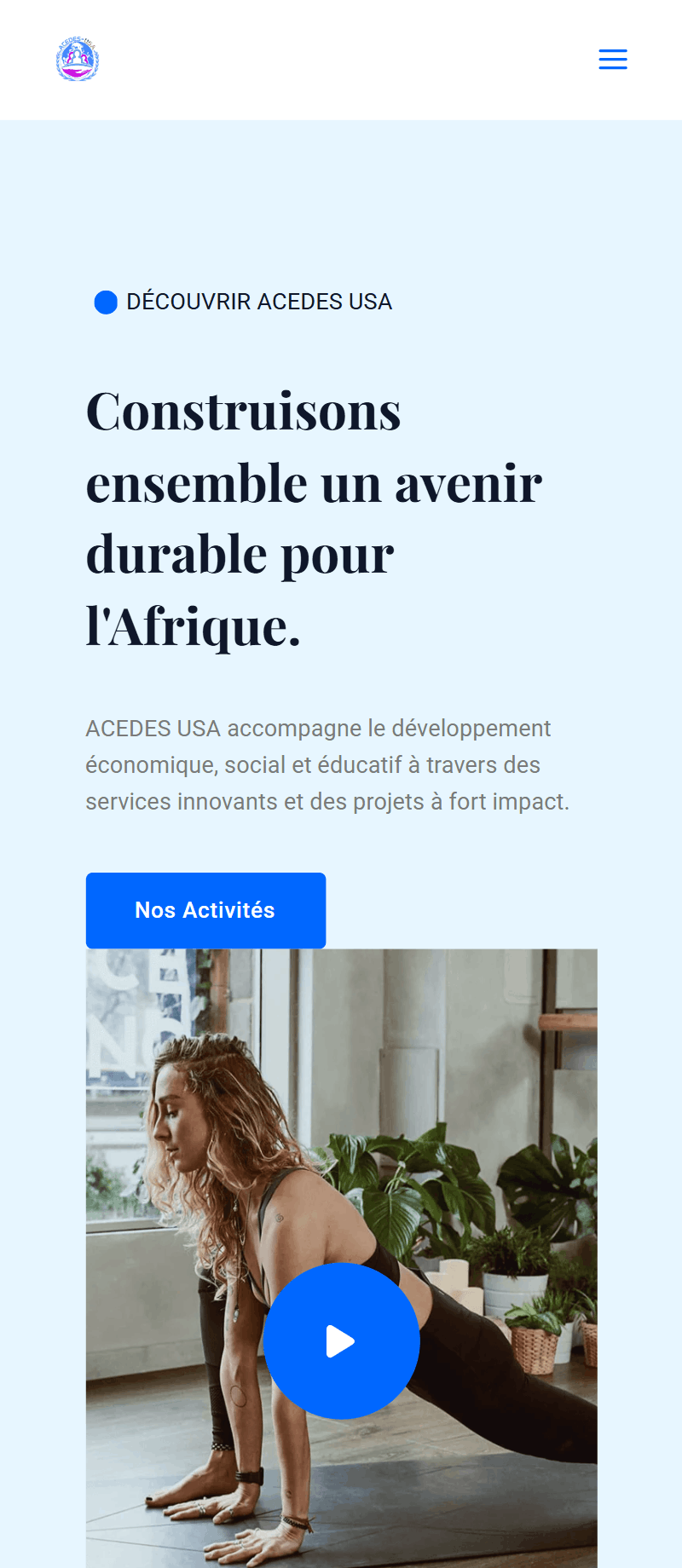 Version mobile du site ACEDES USA réalisé par Konnect
