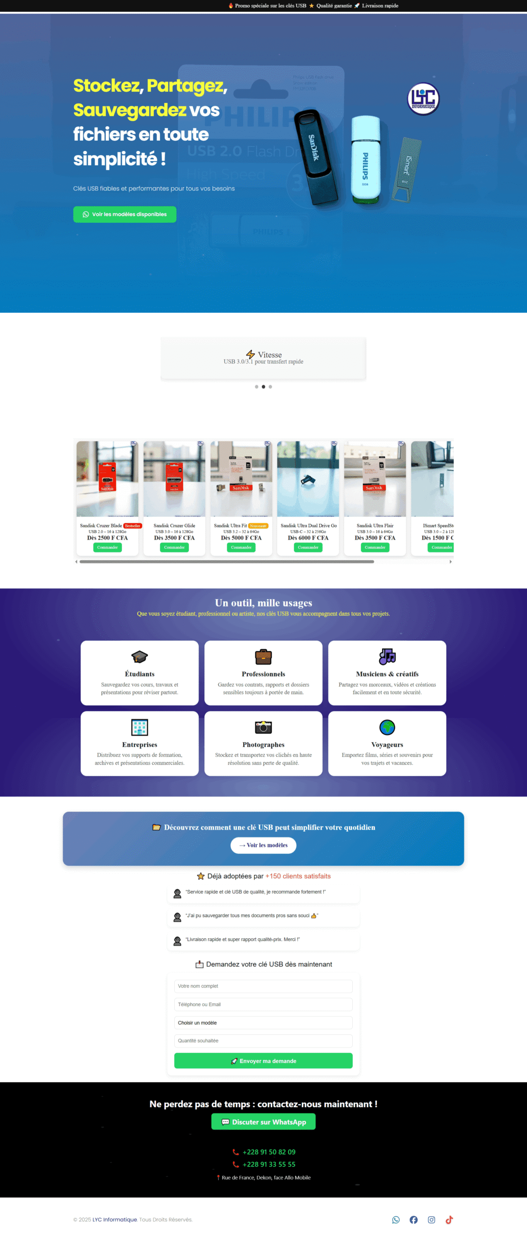 Aperçu de la landing page LYC réalisée par Konnect Pro