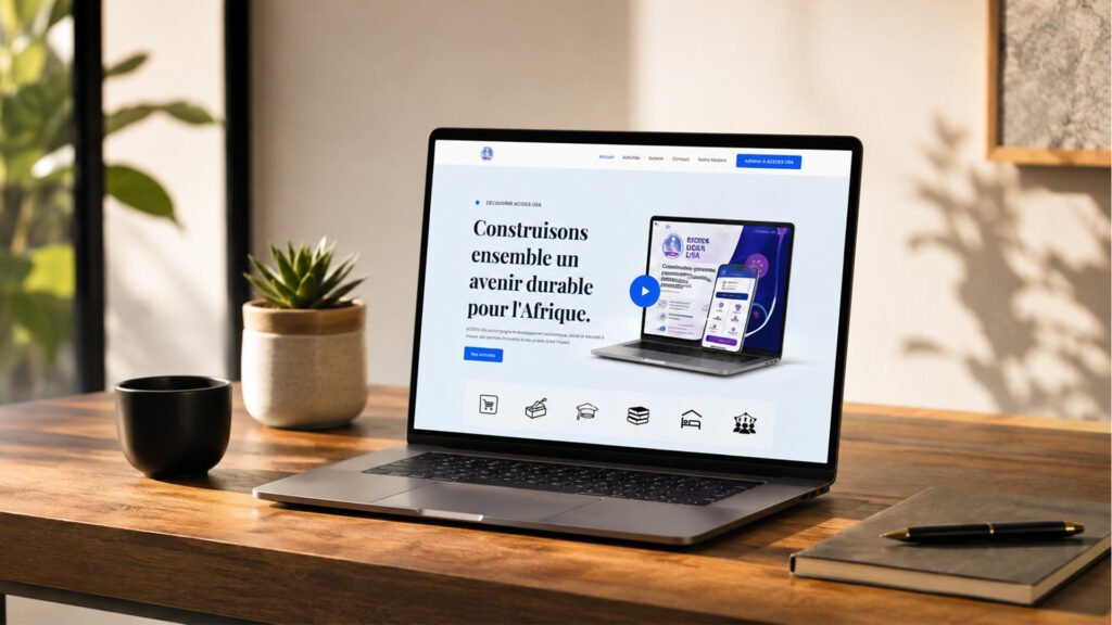 Entrepreneur africain travaillant sur la présence digitale de son entreprise